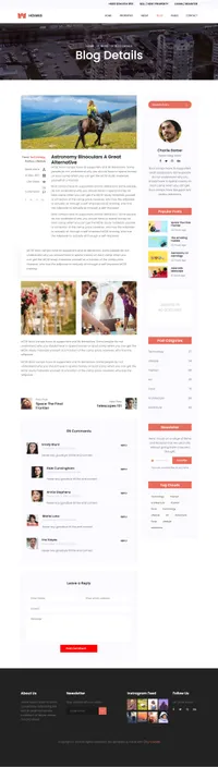 holmes mini website template desktop screenshot