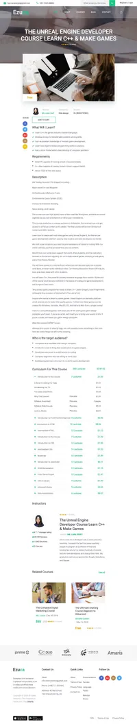 ezuca mini website template desktop screenshot