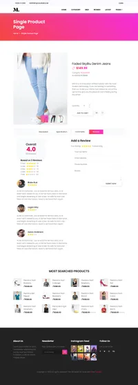 shop mini website template desktop screenshot