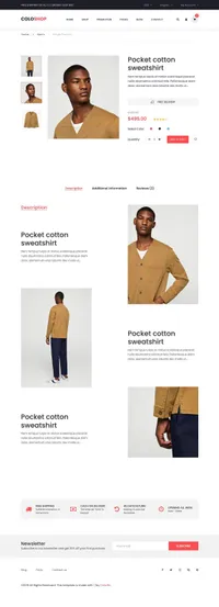 coloshop mini website template desktop screenshot