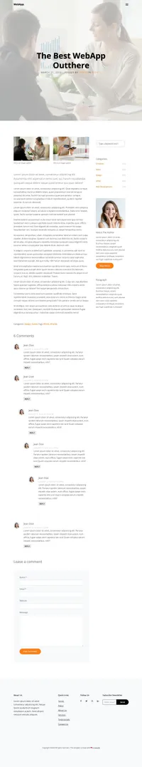 webapp mini website template desktop screenshot