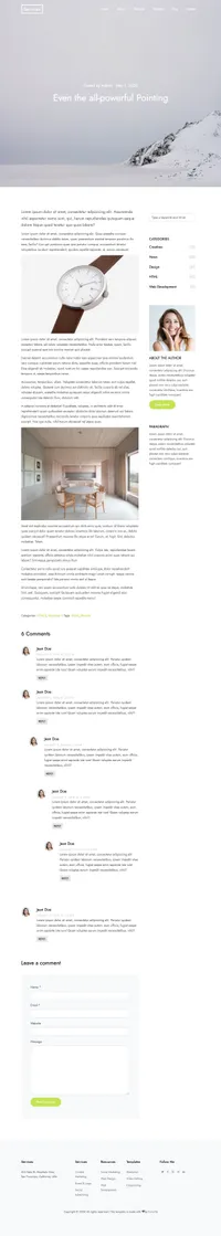 services mini website template desktop screenshot