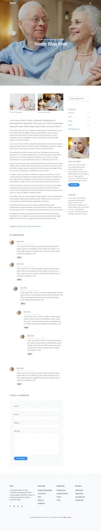 elderly mini website template desktop screenshot