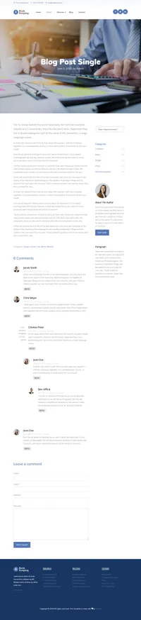 book-keeping mini website template desktop screenshot