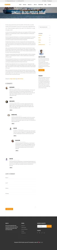 cargo mini website template desktop screenshot