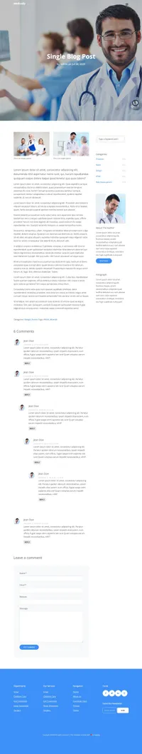 medically mini website template desktop screenshot