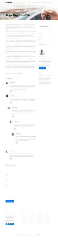 carrentals mini website template desktop screenshot