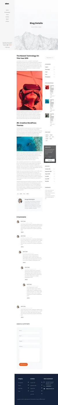 elen mini website template desktop screenshot
