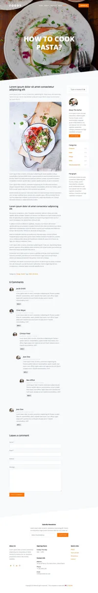 foody mini website template desktop screenshot