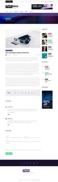 techmag mini website template desktop screenshot