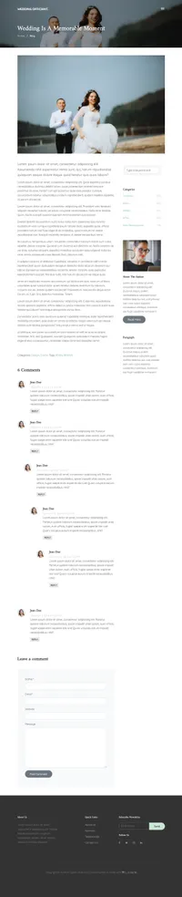 wedding-officiant mini website template desktop screenshot