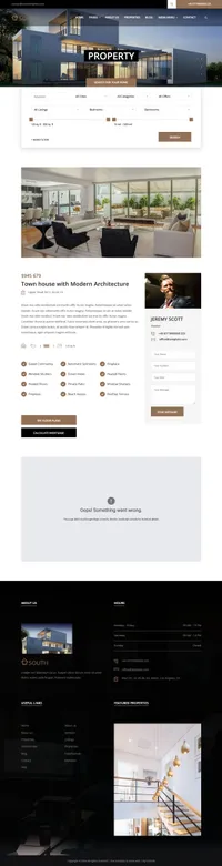 south mini website template desktop screenshot