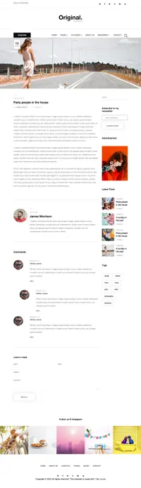 original mini website template desktop screenshot