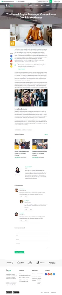 ezuca mini website template desktop screenshot