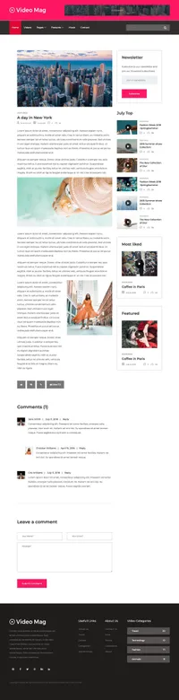 videomag mini website template desktop screenshot