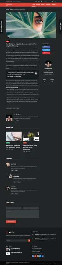 vizew mini website template desktop screenshot