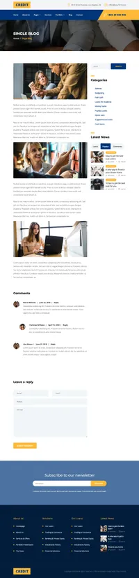 credit mini website template desktop screenshot