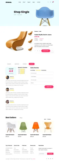 aranoz mini website template desktop screenshot