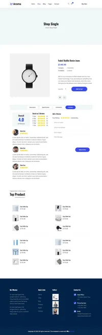 aroma mini website template desktop screenshot