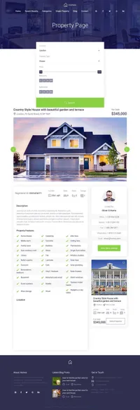 homes mini website template desktop screenshot