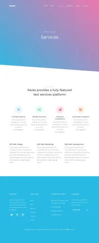 racks mini website template desktop screenshot