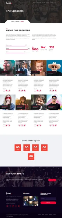 evento mini website template desktop screenshot