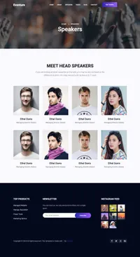 eventure mini website template desktop screenshot