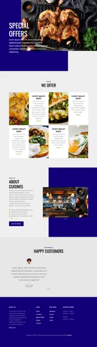 cuisines mini website template desktop screenshot