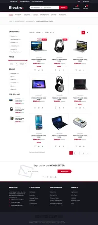 electro mini website template desktop screenshot