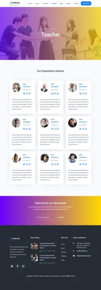 genius mini website template desktop screenshot