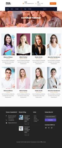 fox mini website template desktop screenshot