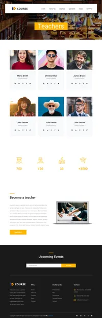 course mini website template desktop screenshot