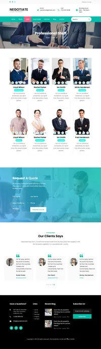 negotiate mini website template desktop screenshot