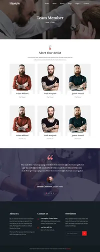 hipstyle mini website template desktop screenshot
