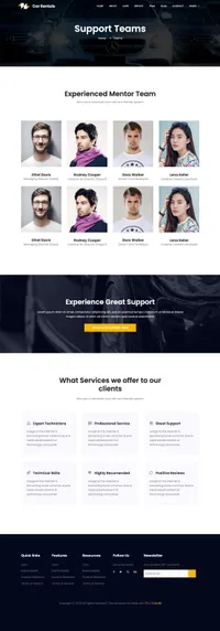 car-rental mini website template desktop screenshot