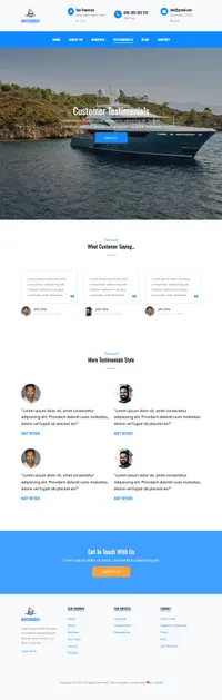 waterboat mini website template desktop screenshot