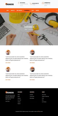 engineers mini website template desktop screenshot