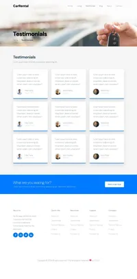 carrentals mini website template desktop screenshot