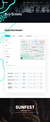 sunfest mini website template desktop screenshot