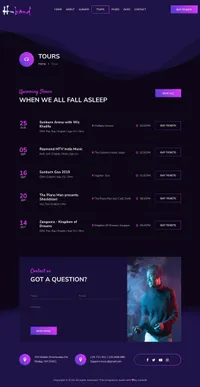hnband mini website template desktop screenshot