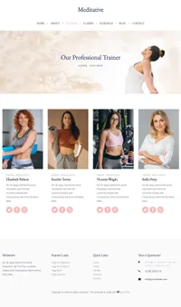 meditative mini website template desktop screenshot