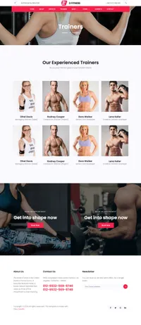 fitness mini website template desktop screenshot