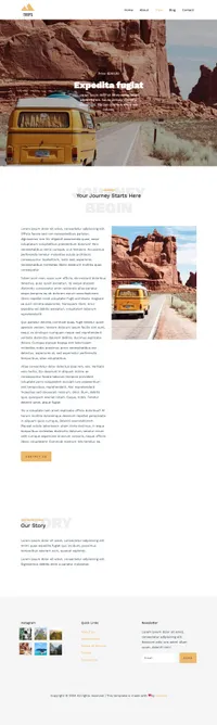 trips mini website template desktop screenshot