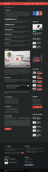 vizew mini website template desktop screenshot