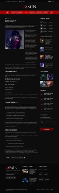 amin mini website template desktop screenshot