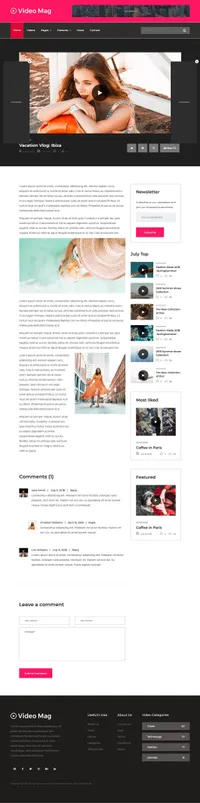 videomag mini website template desktop screenshot