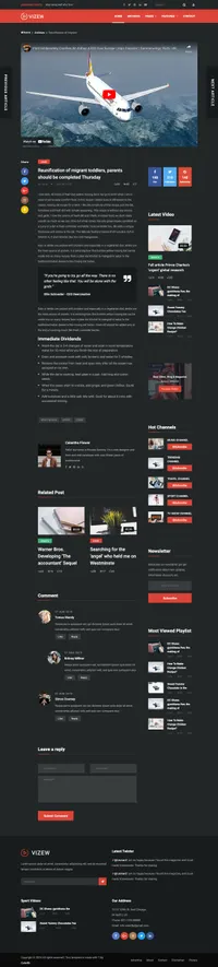 vizew mini website template desktop screenshot
