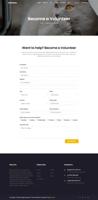 animal-shelter mini website template desktop screenshot