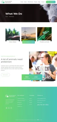 environmentalorganization mini website template desktop screenshot