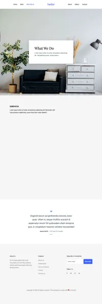 harbor mini website template desktop screenshot